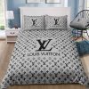 Louis Vuitton Grey Monogram Comforter Bedding Set