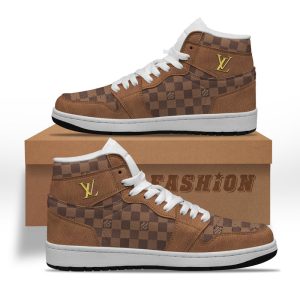 Louis vuitton brown high air jordan sneakers hot 2025 M0602009
