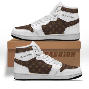 Louis vuitton monogram white high air jordan sneakers hot 2025 M0602004
