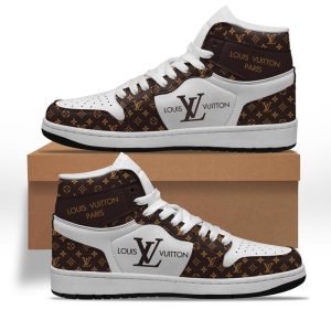 Louis vuitton white brown high air jordan sneakers hot 2025 M0602001