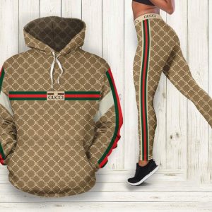 Gucci red green stripe 3d all over print hoodie leggings set gucci gifts