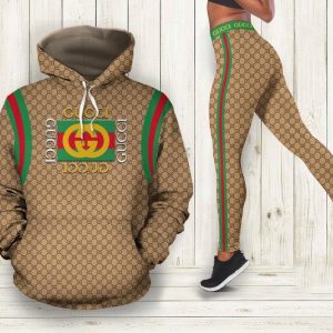 Gucci luxury brand 3d all over print hoodie leggings set gucci gift