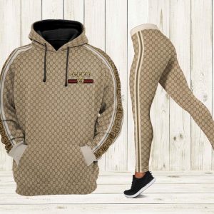 Gucci beige hoodie leggings luxury brand clothing clothes outfit for women