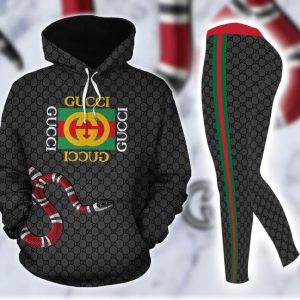 Gucci black snake hoodie leggings luxury brand clothing clothes outfit for women