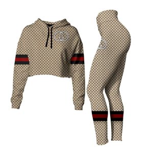 Gucci Monogram Croptop Hoodie Leggings For Women M2212016