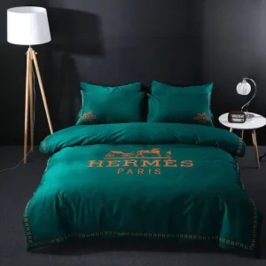 Luxury Green Paris Hermes Bedding Set