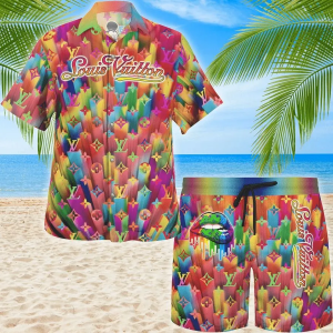 LV Colorful Lip Luxury Brand Fashion Hawaii Set For Men TH3200199