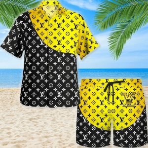 LV Red Black Luxury Brand Fashion Hawaii Set For Men TH3200192