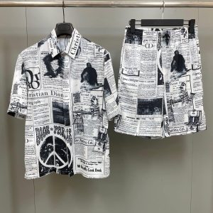 2025 Dior Combo Short Sleeve Button Shirt and Short for men - DN26190500