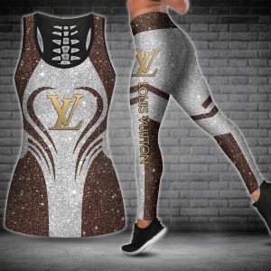 Louis vuitton brown tank top leggings lv luxury clothing clothes outfit gym for women hot 2025-PM00261