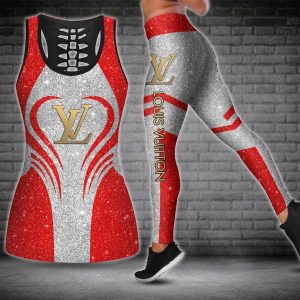 Louis vuitton red tank top leggings lv luxury clothing clothes outfit gym for women hot 2025-PM00269