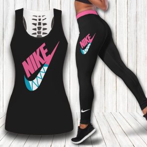 Nike black pink tank top leggings sport clothing clothes outfit gym for women hot 2025-PM00256