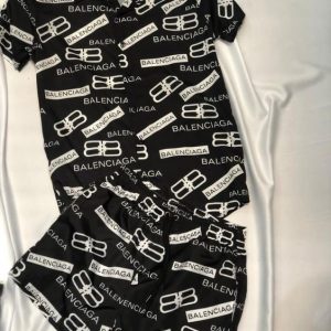2025 Balenciaga Combo Short Sleeve Button Shirt and Short for men - DN26310500