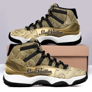 Louis vutton Gold Air Jordan 11 Sneakers Shoes Hot 2025 Gifts For Men Women PEA1026