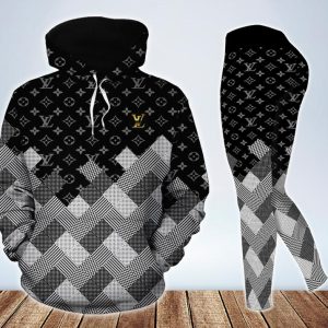 Louis Vuitton Black Hoodie Leggings Luxury Brand LV Clothing Clothes Outfit For Women HT