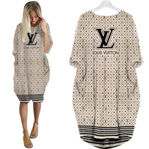 LV Hot Limited Batwing Pocket Dress For Women 2025 Max07977