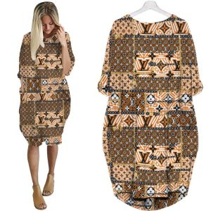 LV Hot Limited Batwing Pocket Dress For Women 2025 Max07988