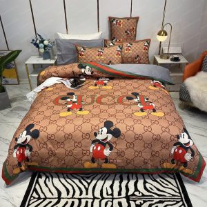 Best GC x Mickey In Brown Monogram Bedroom Set