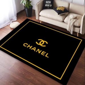 Chanel Black Luxury Area Rug For Living Room Bedroom Carpet Home Decor  LVT00382