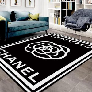 Chanel Black Luxury Area Rug For Living Room Bedroom Carpet Home Decor  LVT00383