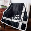 Chanel Grey Logo Fashion Luxury Brand Premium Blanket Fleece Home Decor LVT00194