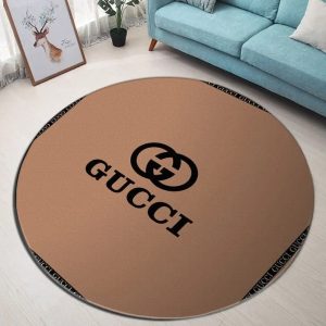 Gucci Brown Luxury Brand Fashion Round Rug Carpet Home Decor Special Gift LVT00444