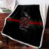Gucci Red Snake Black Fleece Blanket