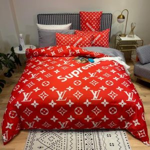 Louis Vuitton Blue Monogram Luxury Brand Bedding Set LVT00464