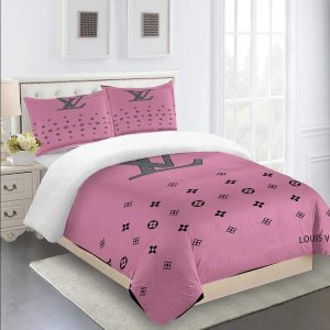 Louis Vuitton Pink Luxury Brand Limited Premium Fashion Bedding Set Home Decor LVT00088