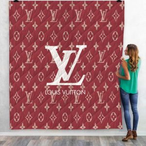 Louis Vuitton Red Fashion Luxury Brand Premium Blanket Fleece Home Decor LVT00190
