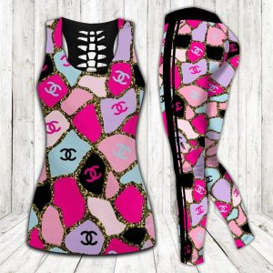 Chanel hublot tank top leggings luxury brand clothing clothes outfit gym for women hot 2025 - Max07685