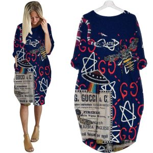 Gucci batwing pocket dress luxury brand clothing clothes outfit for women - Max07950