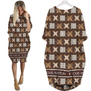 Louis Vuitton batwing pocket dress luxury brand clothing clothes outfit for women  Max07981
