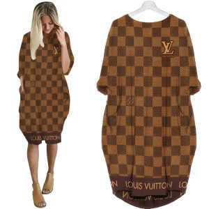 LV Hot Limited Batwing Pocket Dress For Women 2025 Max07983