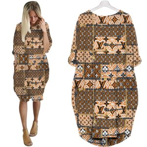 Louis Vuitton batwing pocket dress luxury brand clothing clothes outfit for women - Max07988