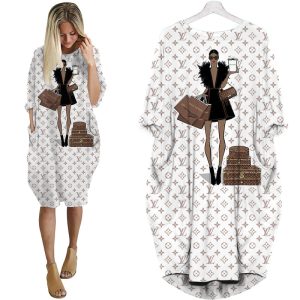 LV Hot Limited Batwing Pocket Dress For Women 2025 Max07989