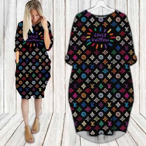 Louis Vuitton batwing pocket dress luxury brand clothing clothes outfit for women - Max08009