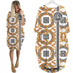Versace batwing pocket dress luxury brand clothing clothes outfit for women-Max08320