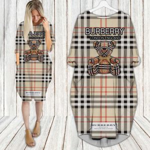 Buberry batwing pocket dress luxury brand clothing clothes outfit for women-Max08456