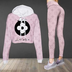 L.Vuitton Croptop Hoodie Leggings For Women Luxury Brand Clothing Clothes Outfit-Max08523
