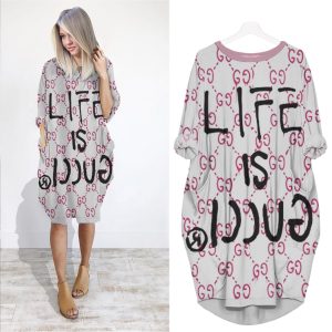 Gucci batwing pocket dress luxury brand clothing clothes outfit for women - Min00320