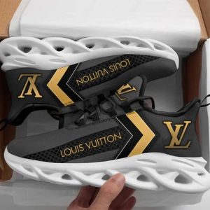 LV Yellow Logo Grey Max Soul Shoes Luxury Brand Gifts For Men Women PEA2002