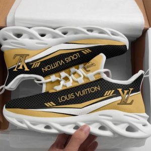 LV Yellow Logo Grey Max Soul Shoes Luxury Brand Gifts For Men Women PEA2003