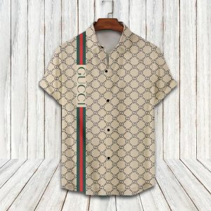GC stripes cream luxury brand fashion hawaii shirt for men  PEA31251