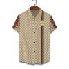 GC snake yellow logo cream luxury brand fashion hawaii shirt for men PEA31254