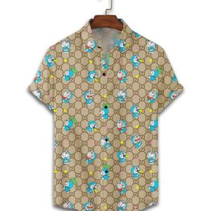 GC doraemon cream luxury brand fashion hawaii shirt for men HH02438