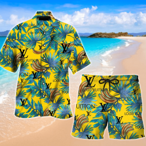 LV Banana Hawaii Shirt Shorts Set LV Luxury Clothing Clothes Outfit For Men PEA31460