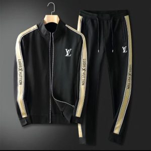 Limited Stand Collar Jacket + Sweatpants LV Luxury Brand Unisex Hot Gift PEA32015
