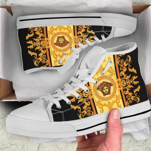 Gianni Versa.ce Black Gold High Top Shoes Sneakers Hot 2025 For Men Women PEA5002