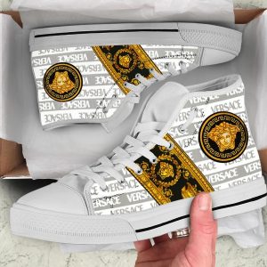 Gianni Versa.ce White Gold High Top Shoes Sneakers Hot 2025 For Men Women PEA5017